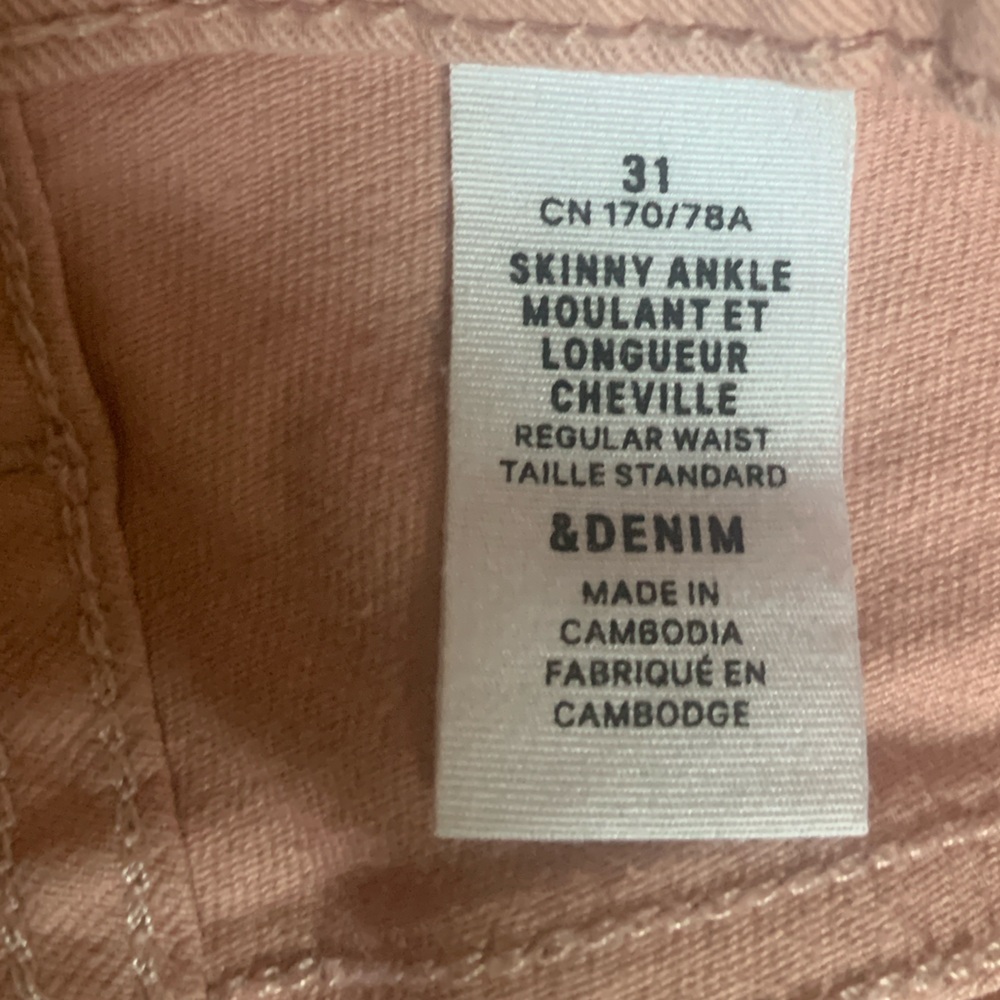 H&M Skinny Pink Lightweight Denim Jeans – Women’s Size 31 - Picture 2 of 3